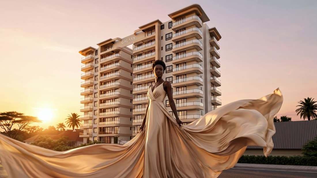 Galaxy Heights building at golden hour